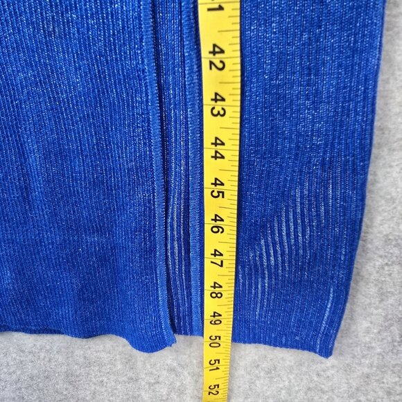 JustFab Blue Ribbed Knit Maxi Dress With Slit XXL Sleeveless Stretchy - Picture 7 of 8